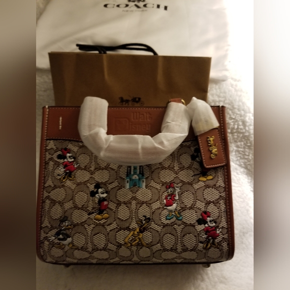 🎀NWT Coach Outlet Disney X Coach Rogue 25 Signature Textile Mickey Mouse - Picture 14 of 14